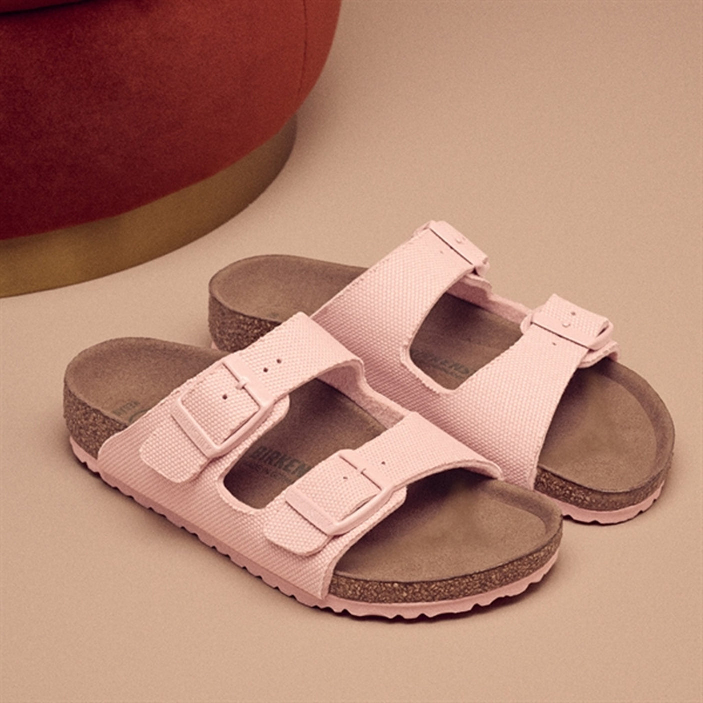 Birkenstock Arizona Kids TEX Canvas Soft Pink Sandals