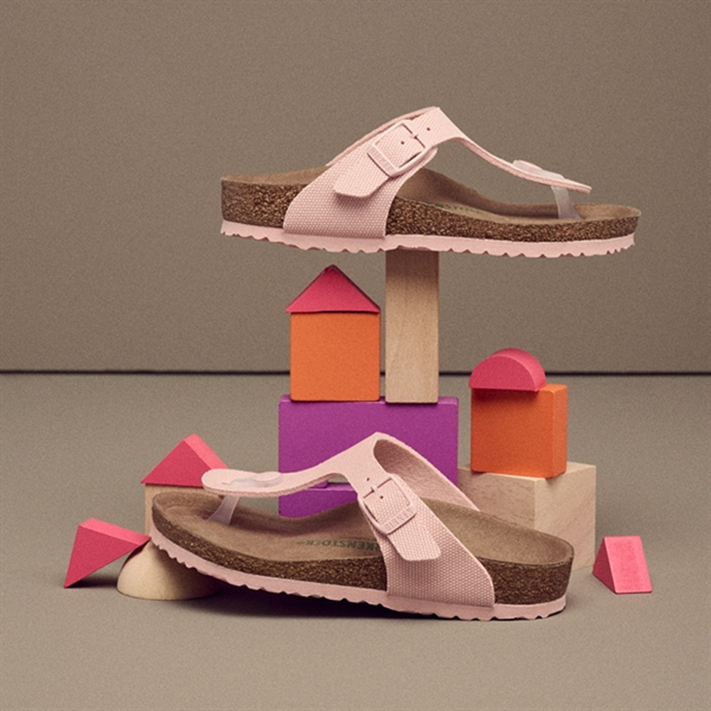 Birkenstock Gizeh Kids TEX Canvas Soft Pink Sandals