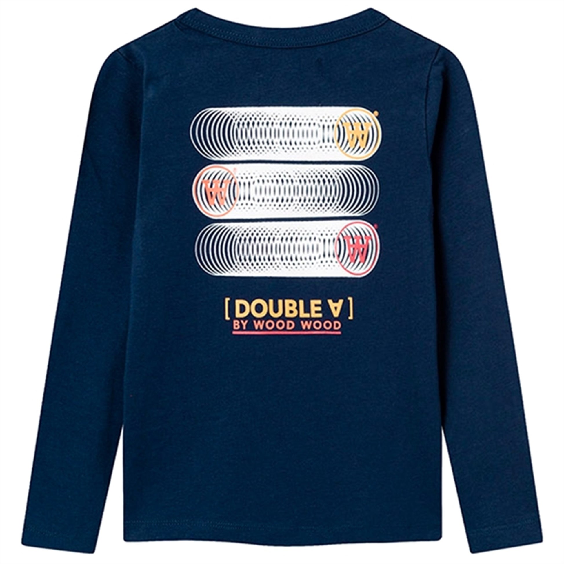 Wood Wood Navy Kim Stackes Logo Bluse