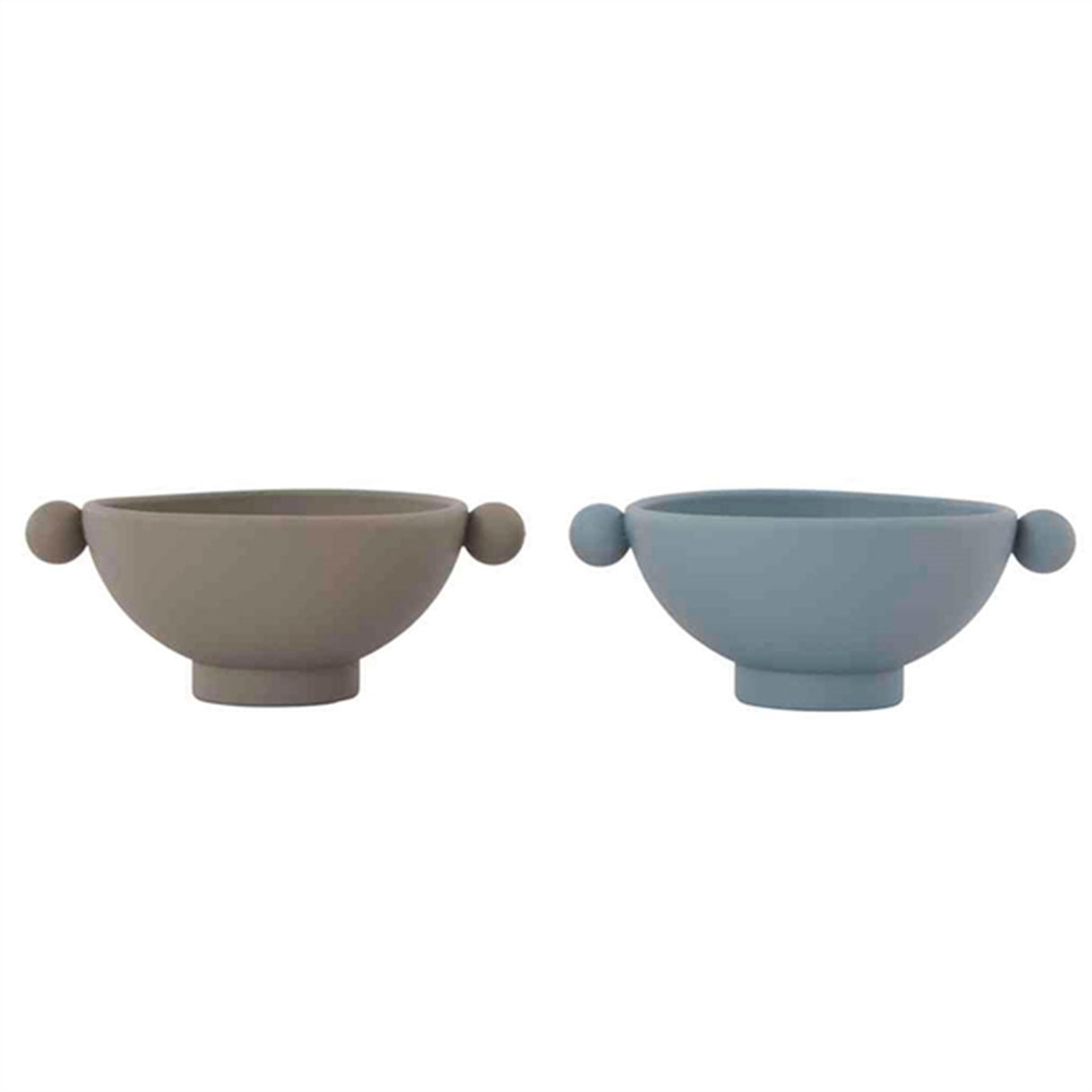 OYOY Tiny Inka Bowl 2-Pack Dusty Blue/Clay