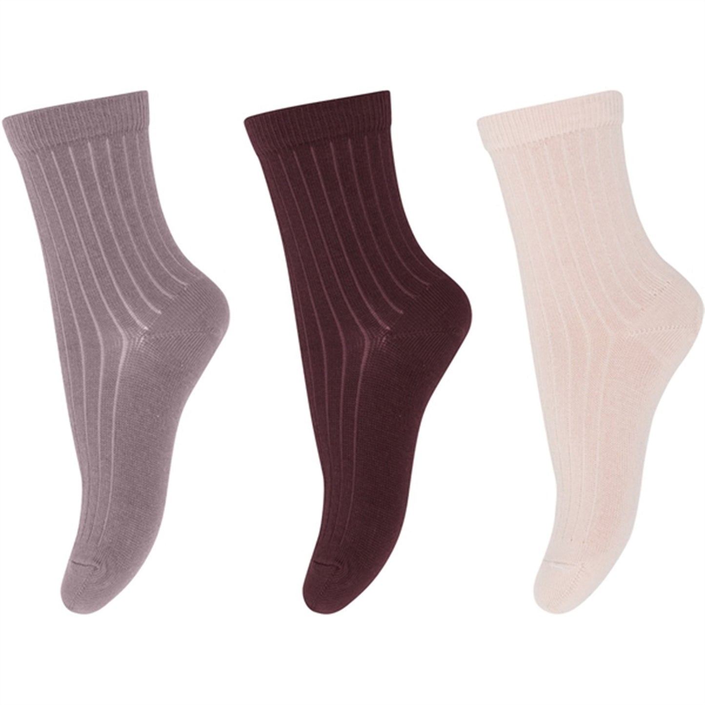 MP 99041 Wool Rib Socks 3-pack Dark Purple Dove