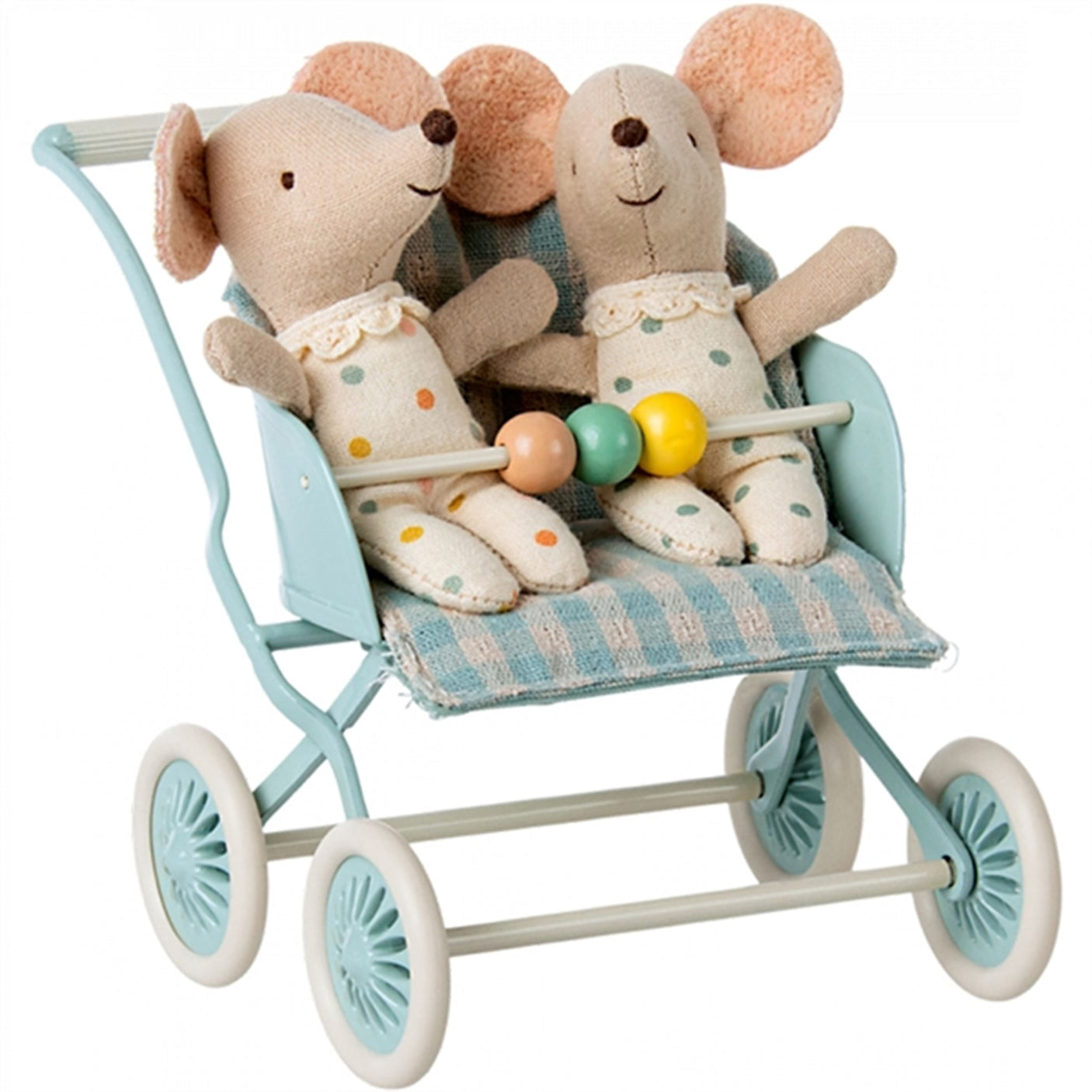 Maileg Stroller Baby Mouse Mint