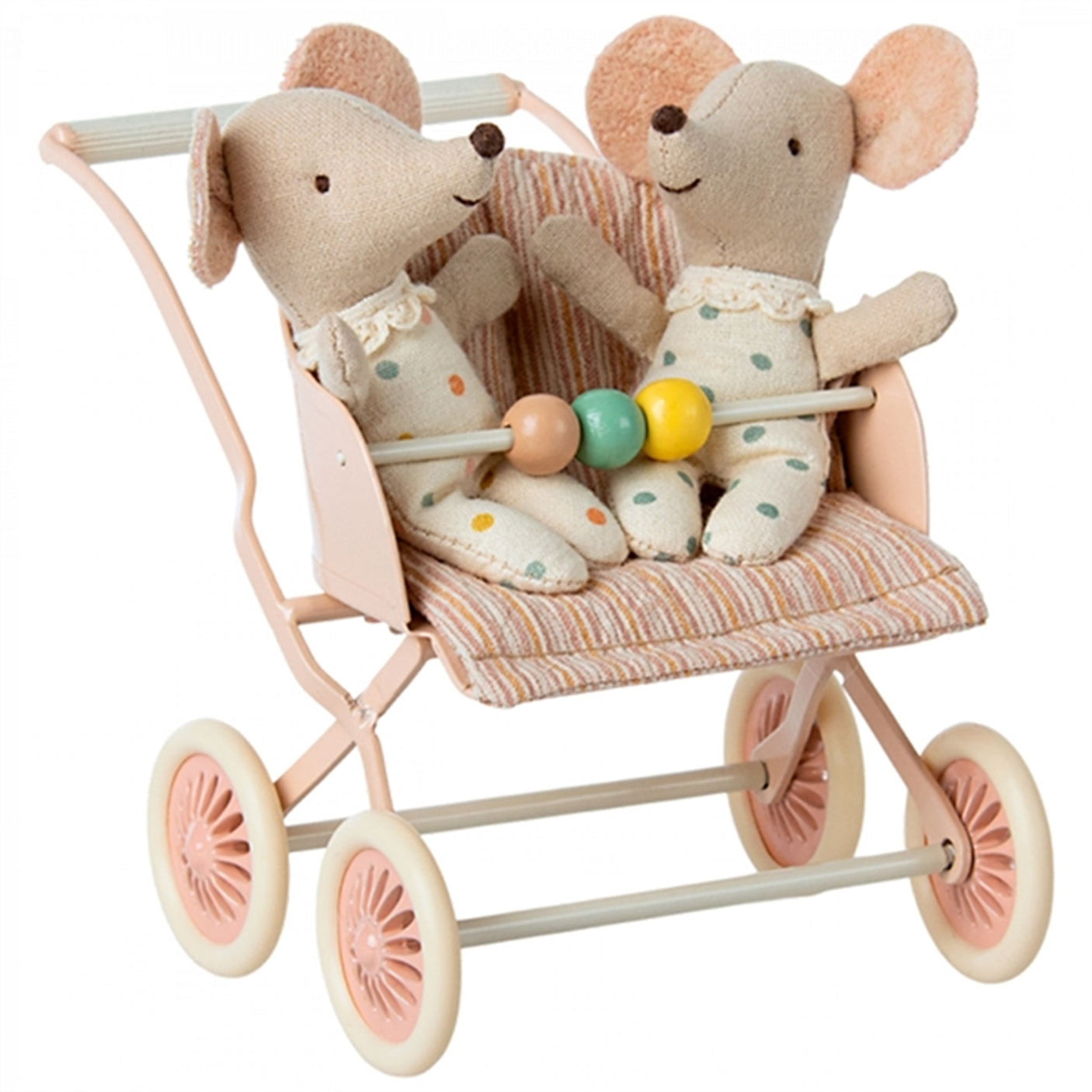 Maileg Stroller Baby Mouse Rosa 3