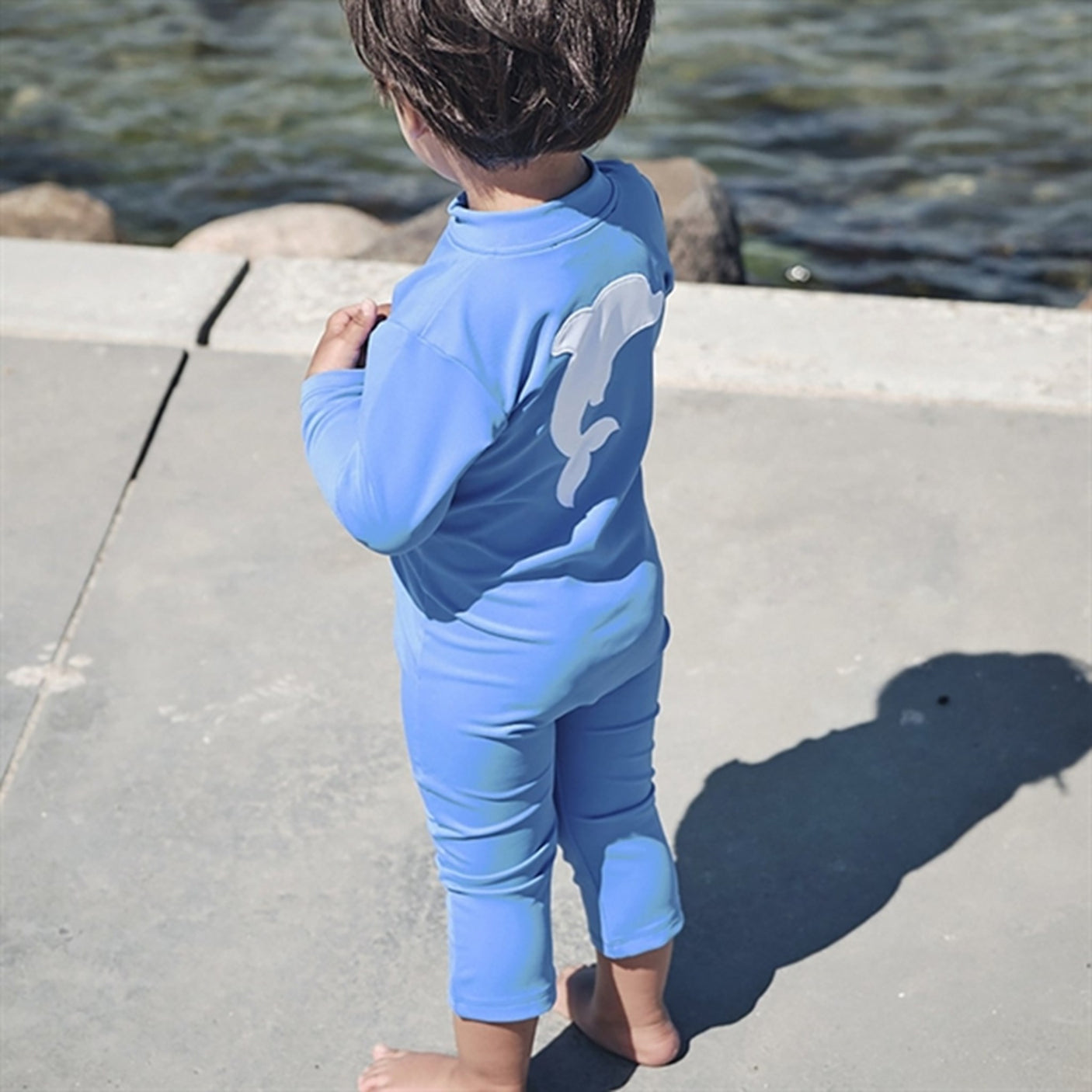 Petit Crabe Azure Lou Onesie with Zipper