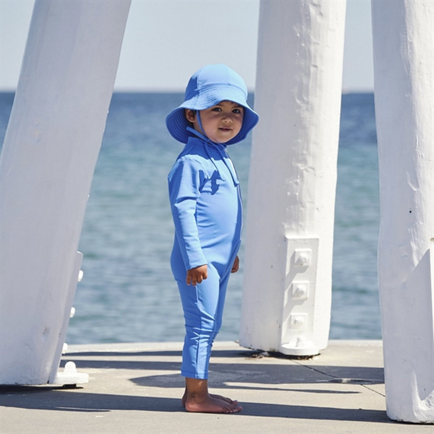 Petit Crabe Azure Lou Onesie with Zipper