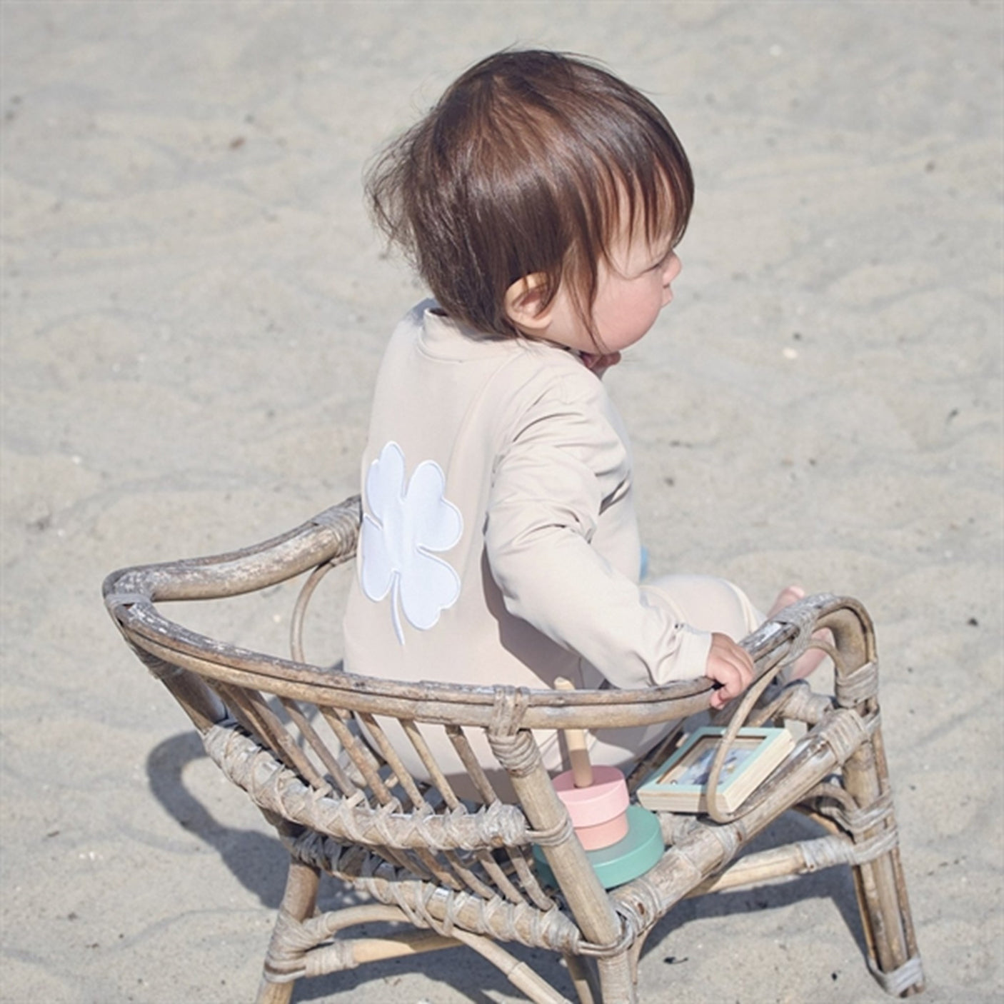 Petit Crabe Latte Lou Onesie with Zipper