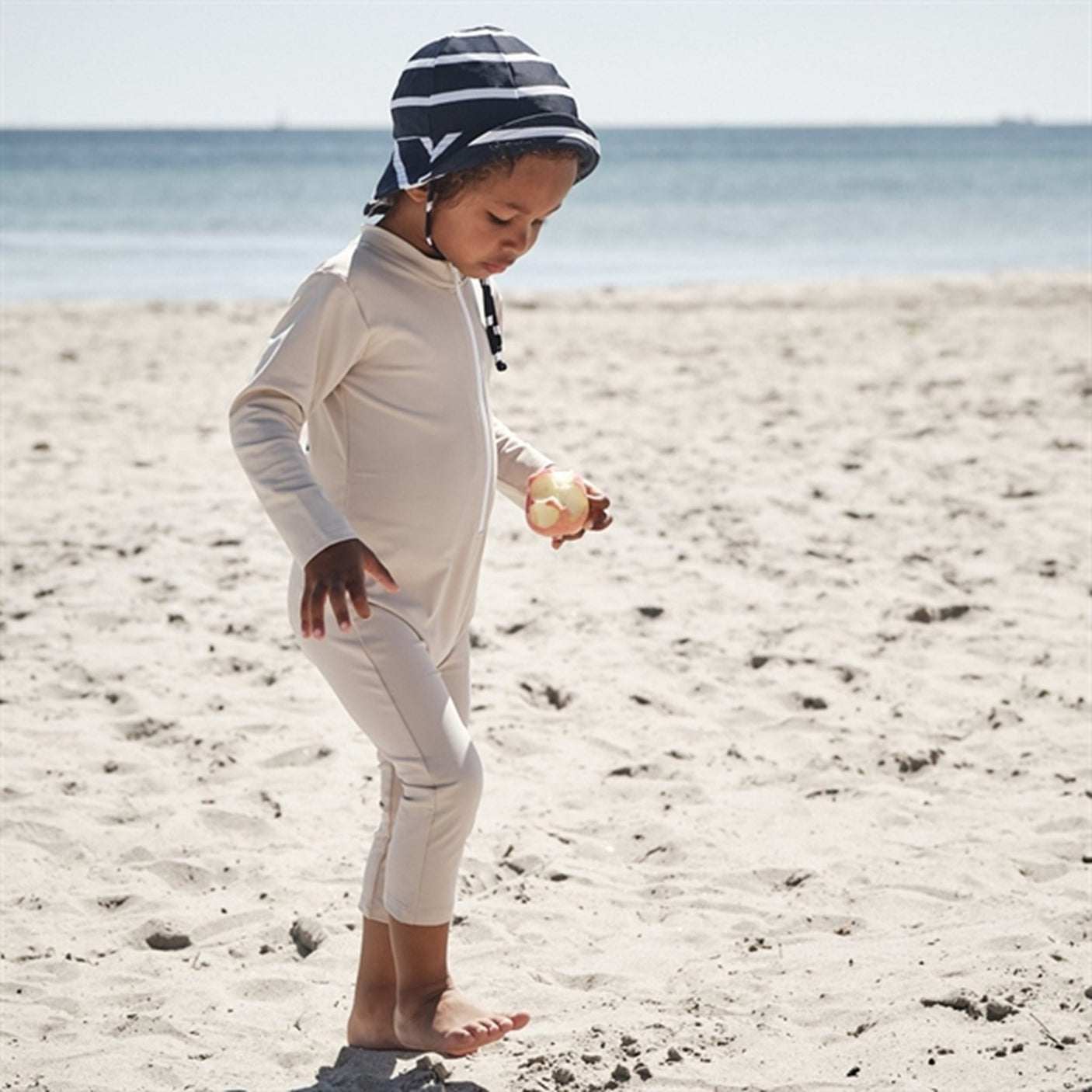 Petit Crabe Latte Lou Onesie with Zipper