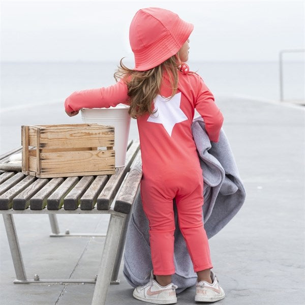 Petit Crabe Nectarine Lou Star Bodysuit Liberty© fabric