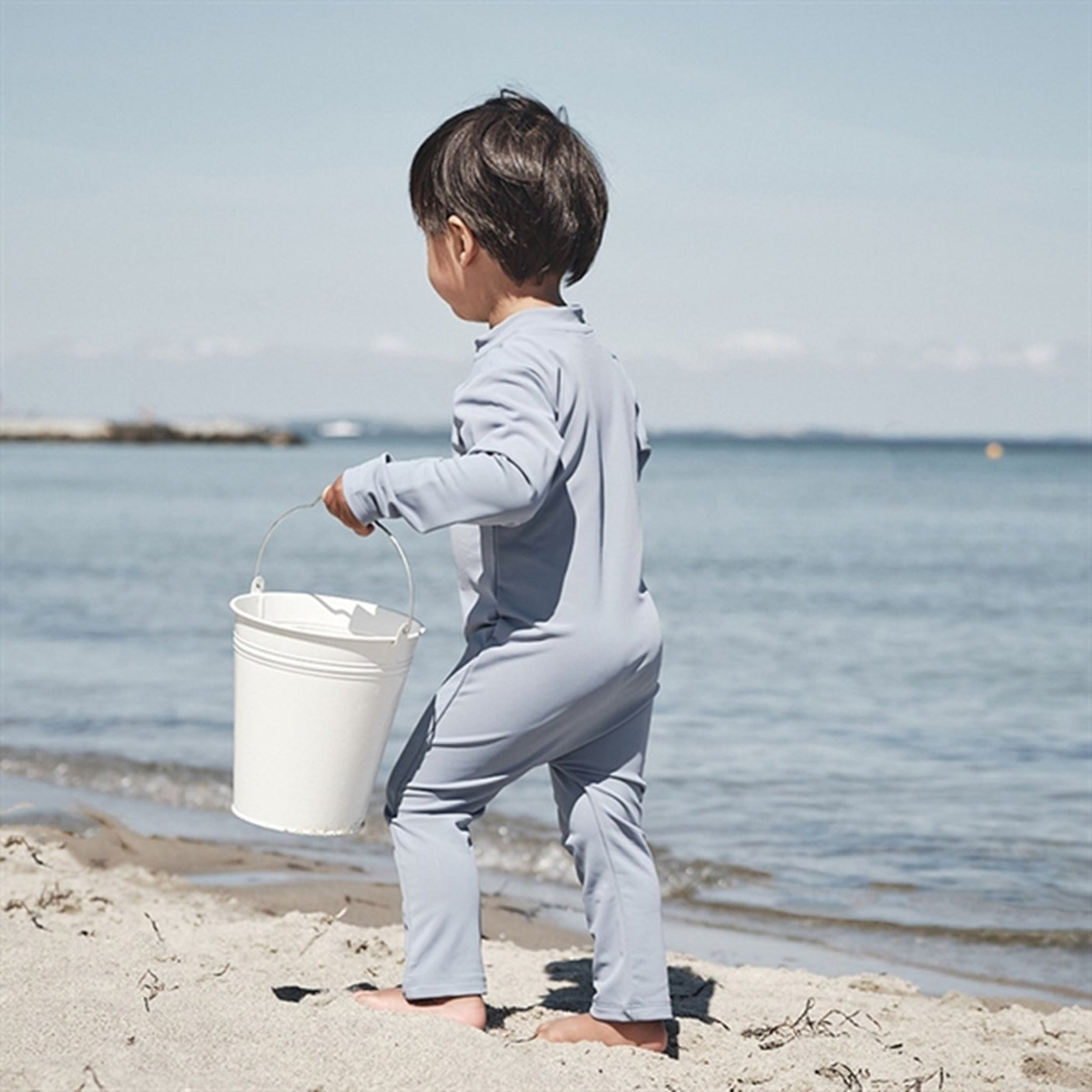 Petit Crabe Petrol Lou Onesie with Zipper