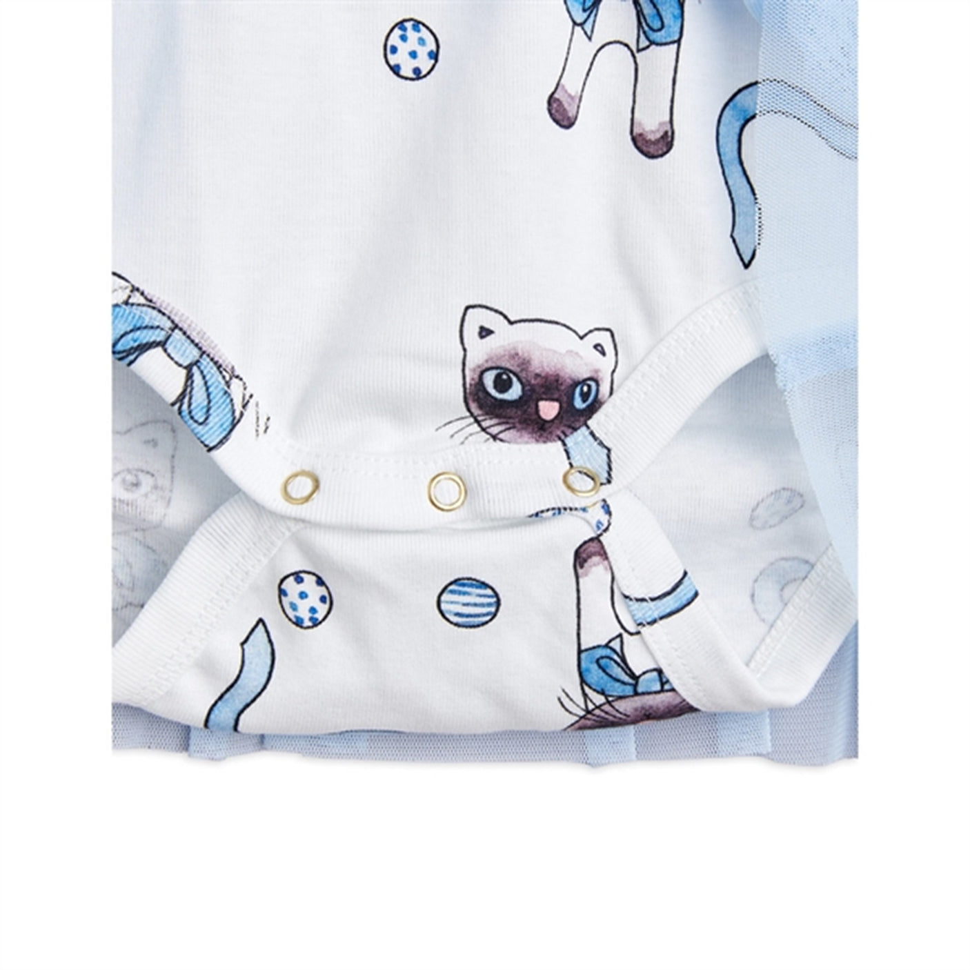 Mini Rodini Light blue Siamese Aop Tulle Dress Body