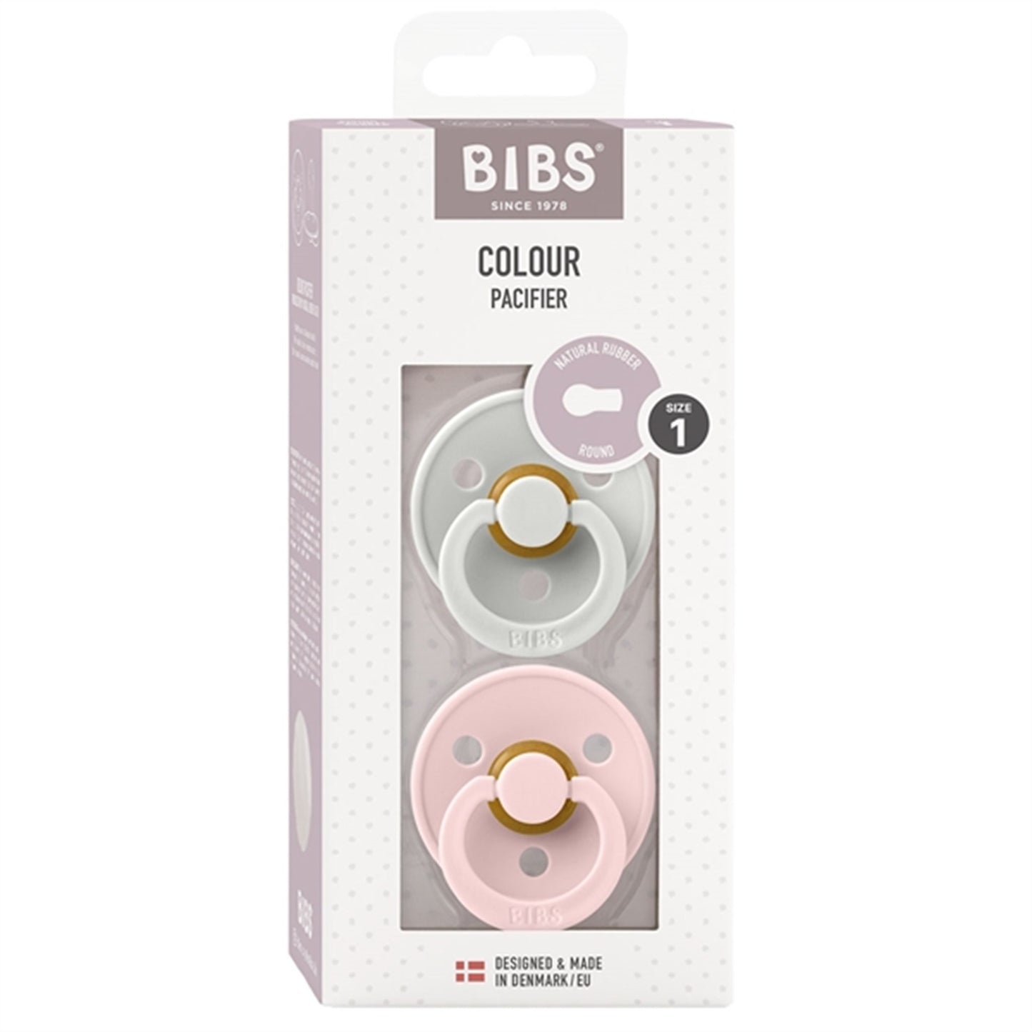 Bibs Colour Latex Pacifier 2-pack Haze/Blossom