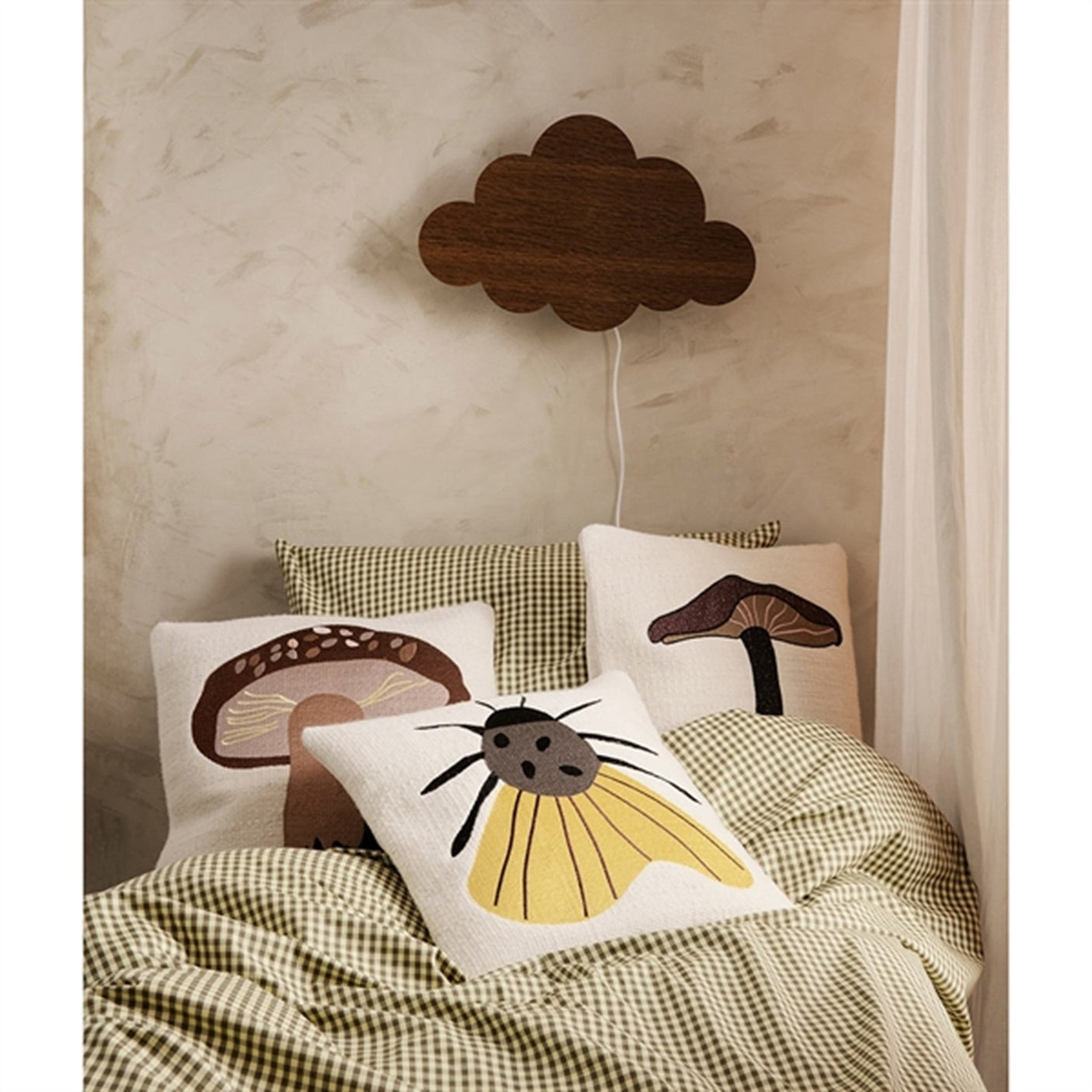 Ferm Living Forest Embroidered Cushion Lactarius