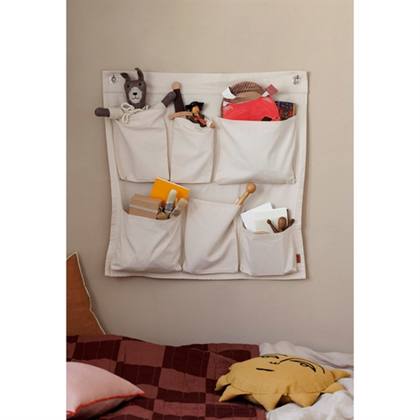 Ferm Living Canvas Wall Pockets Off-White