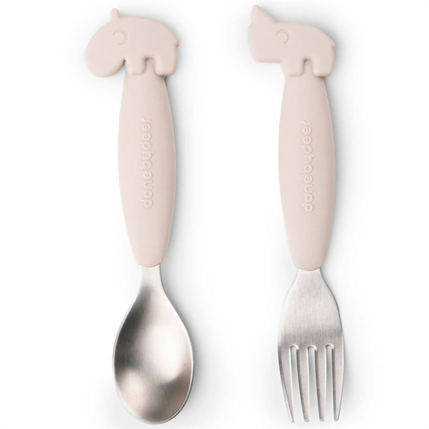 Done by Deer Easy Grip Spoon and Fork Set Sand