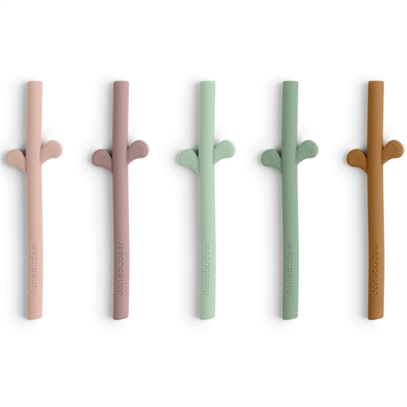 Done by Deer Peekaboo Silicone Straw 5-pack Powder Mix