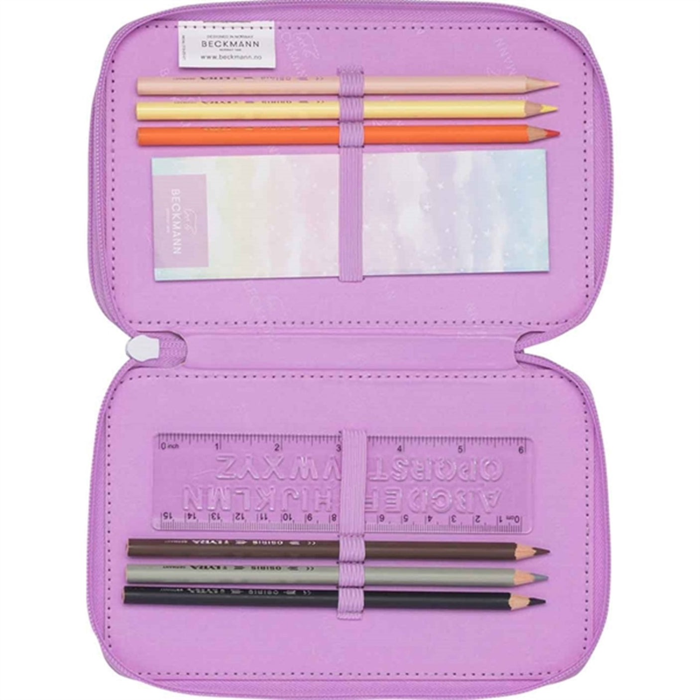 Beckmann Three Section Pencil Case Unicorn
