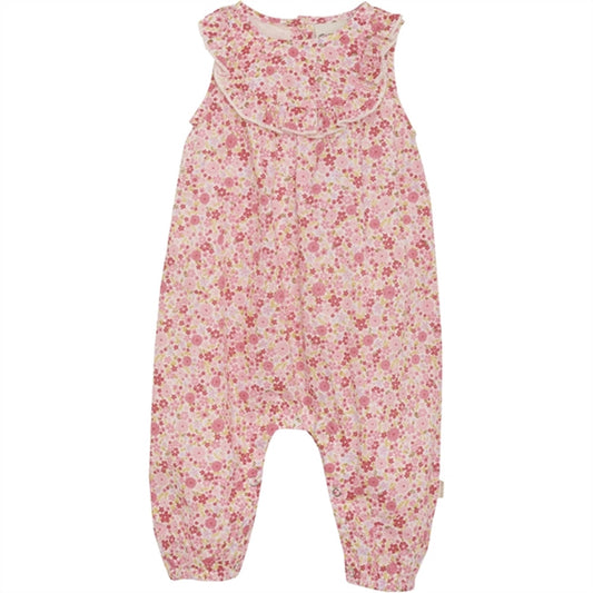 Minymo Pink Dogwood Onesie AOP w. Lining