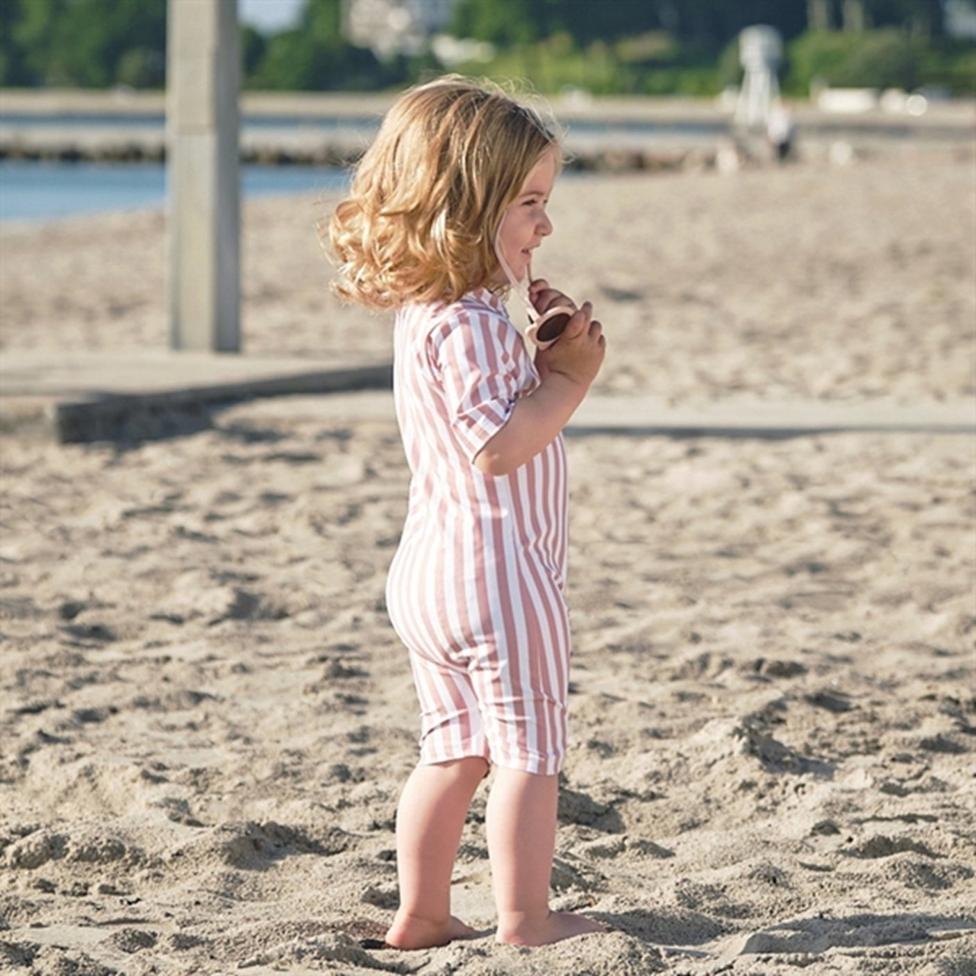 Petit Crabe Candy Stripes Natsu Onesie with Zipper