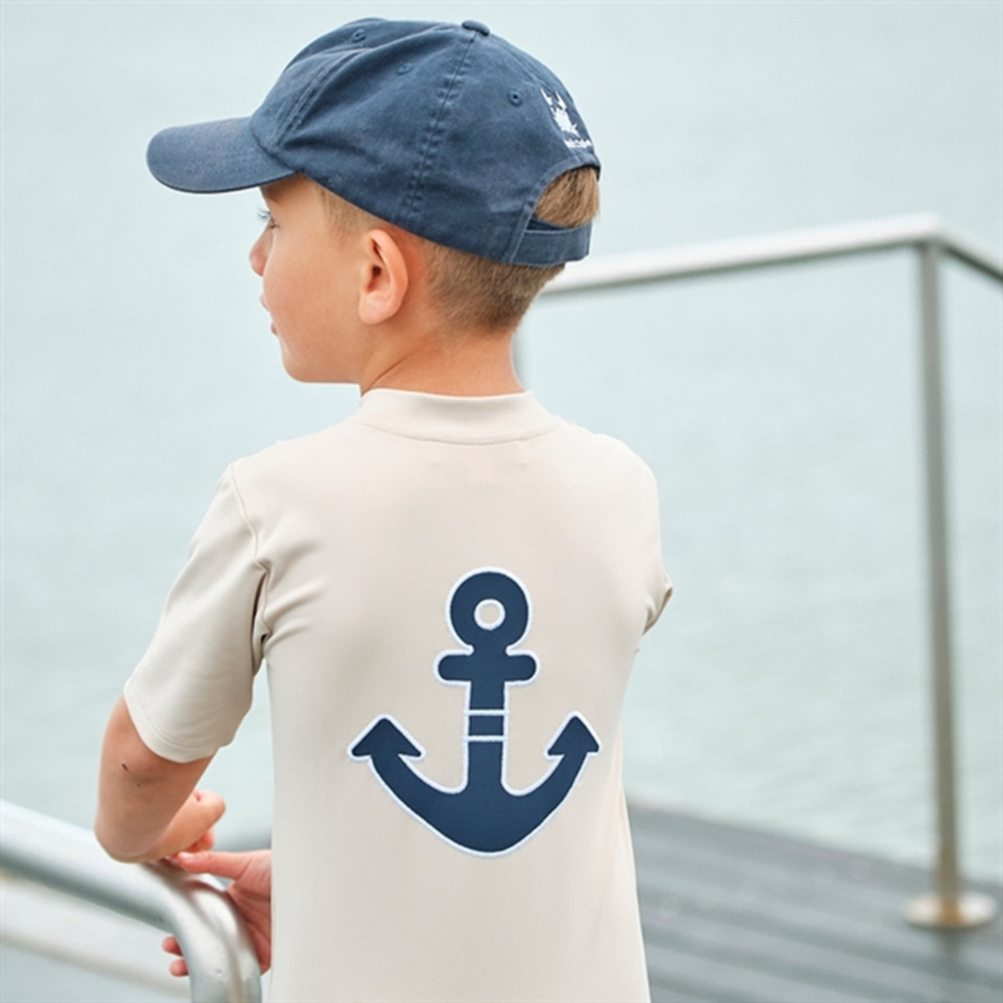 Petit Crabe Latte Noe Onesie with Zipper