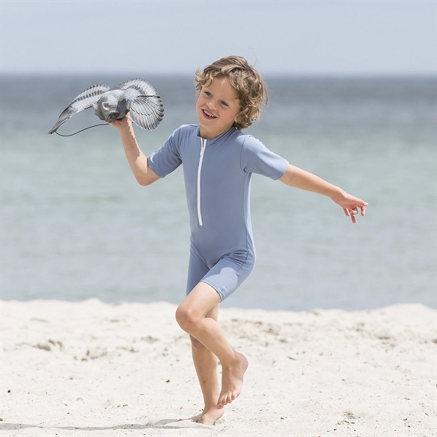 Petit Crabe Petrol Noe Onesie with Zipper