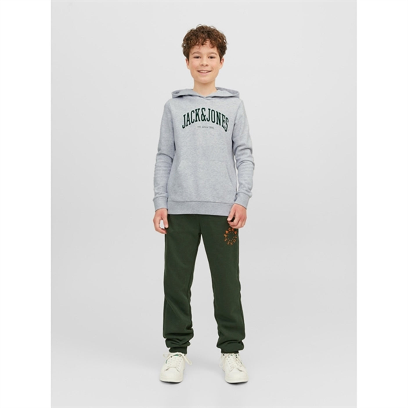 Jack & Jones Junior White Melange Josh Sweat Hoodie