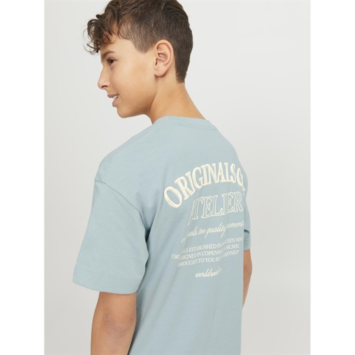 Jack & Jones Junior Gray Mist Jorsantorini Back T-Shirt