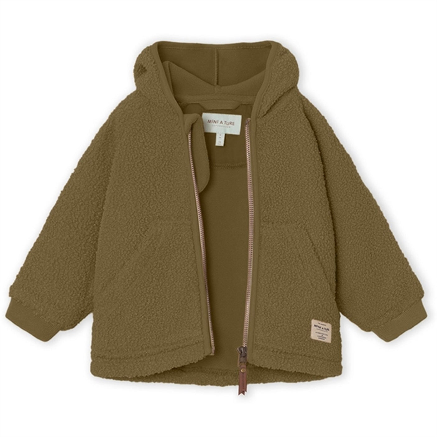 MINI A TURE Liff Teddy Fleece jacket Capers Green