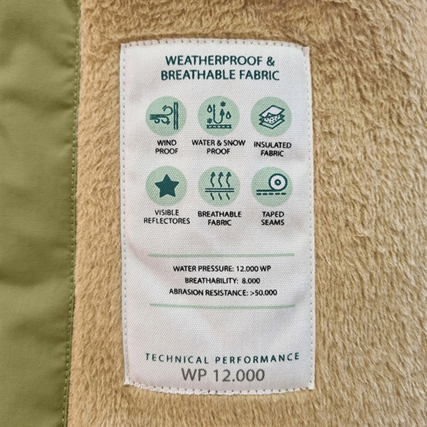 MINI A TURE Wang Fleece Fur Winter Jacket Mosstone