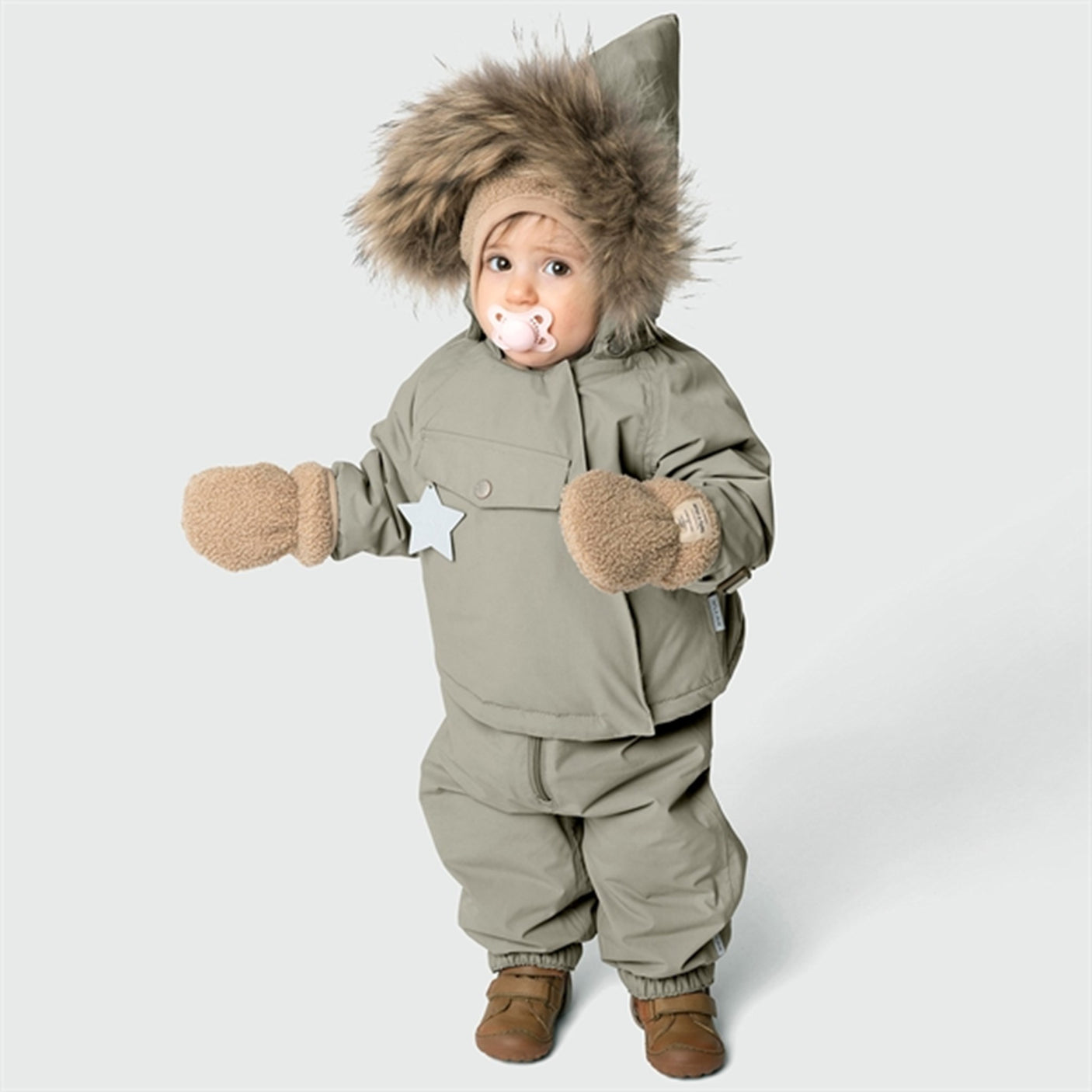 MINI A TURE Wang Fleece Fur Winter Jacket Vert