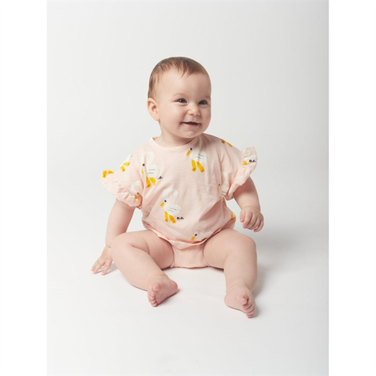 Bobo Choses Light Pink Pelican All Over Ruffle T-Shirt