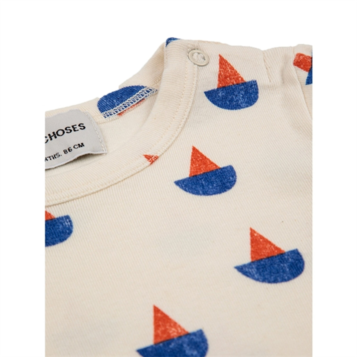 Bobo Choses White Sail Boat All Over Blouse