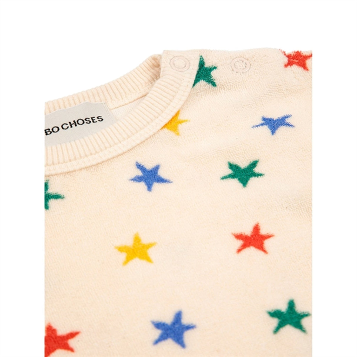 Bobo Choses White Multicolor Stars All Over Terry Sweatshirt