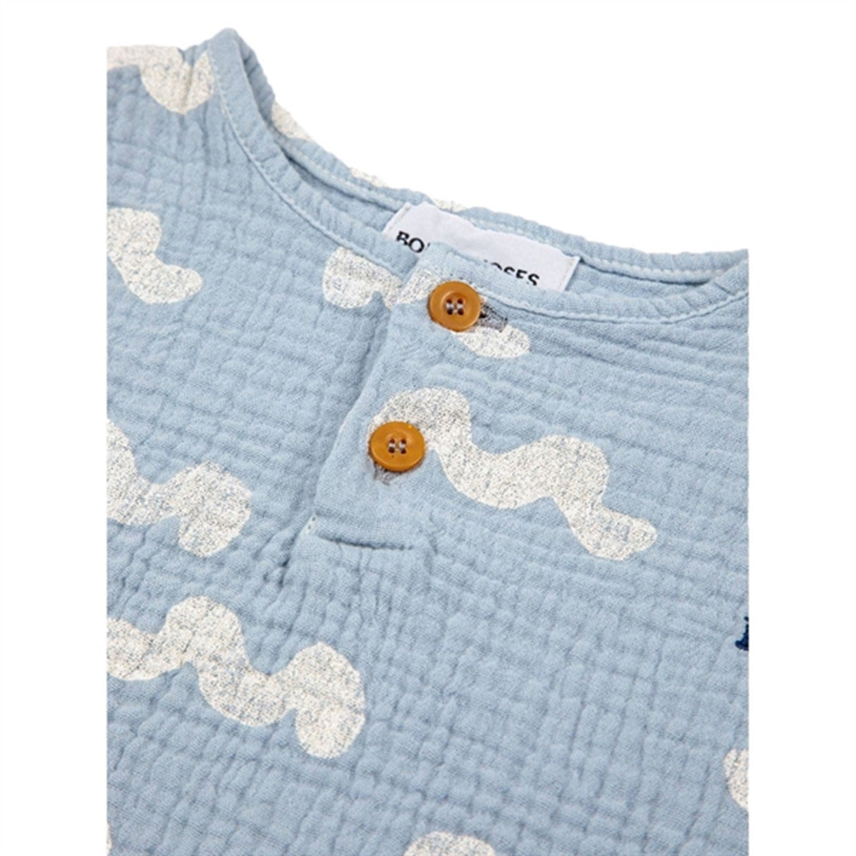 Bobo Choses Light Blue Waves All Over T-Shirt