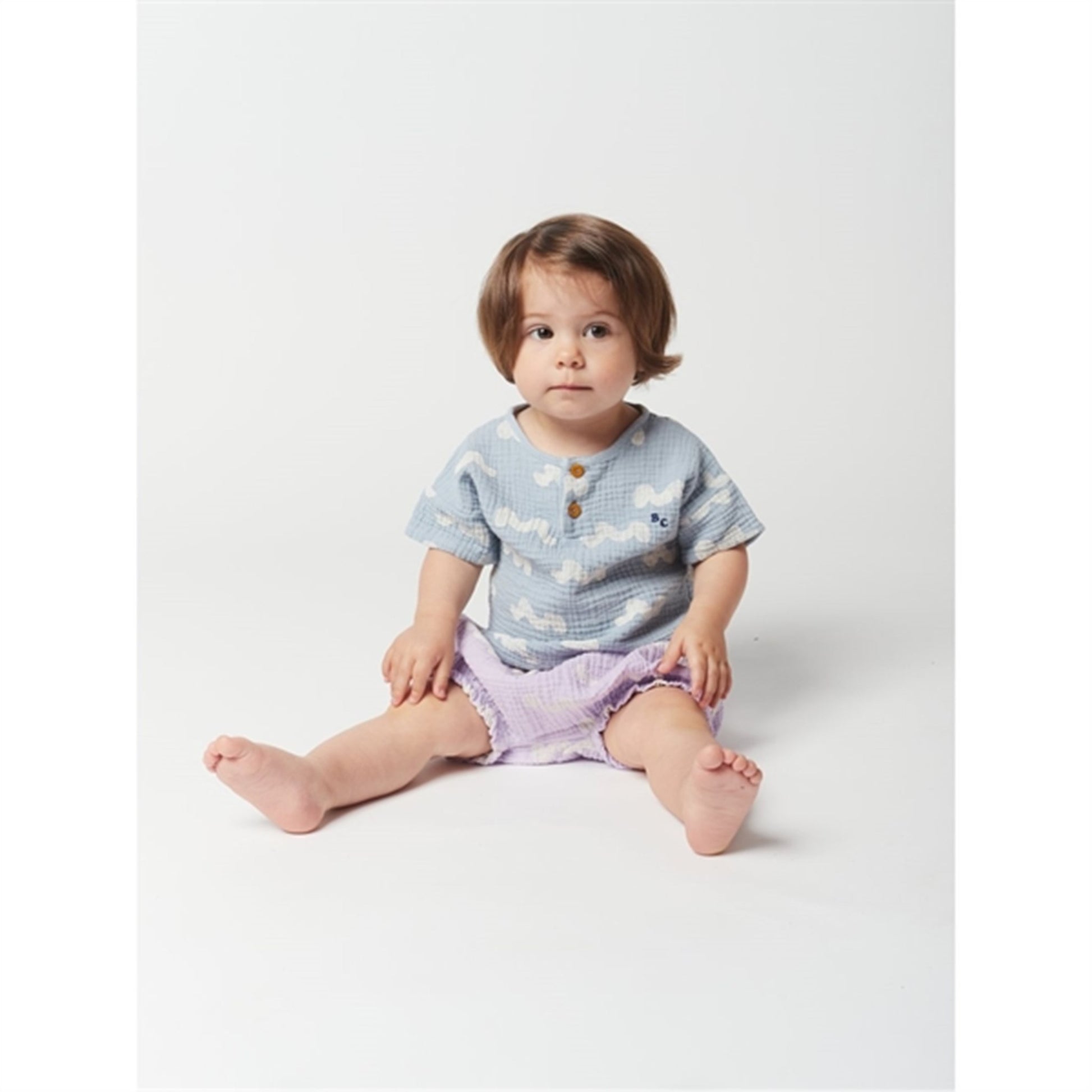 Bobo Choses Light Blue Waves All Over T-Shirt