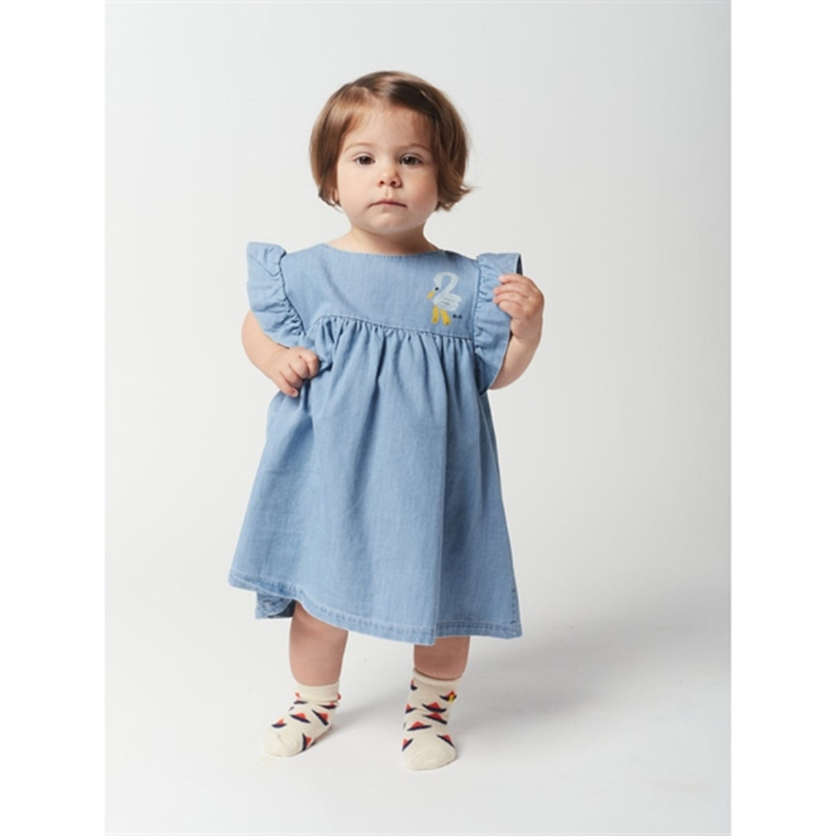 Bobo Choses Light Blue Pelican Ruffle Dress