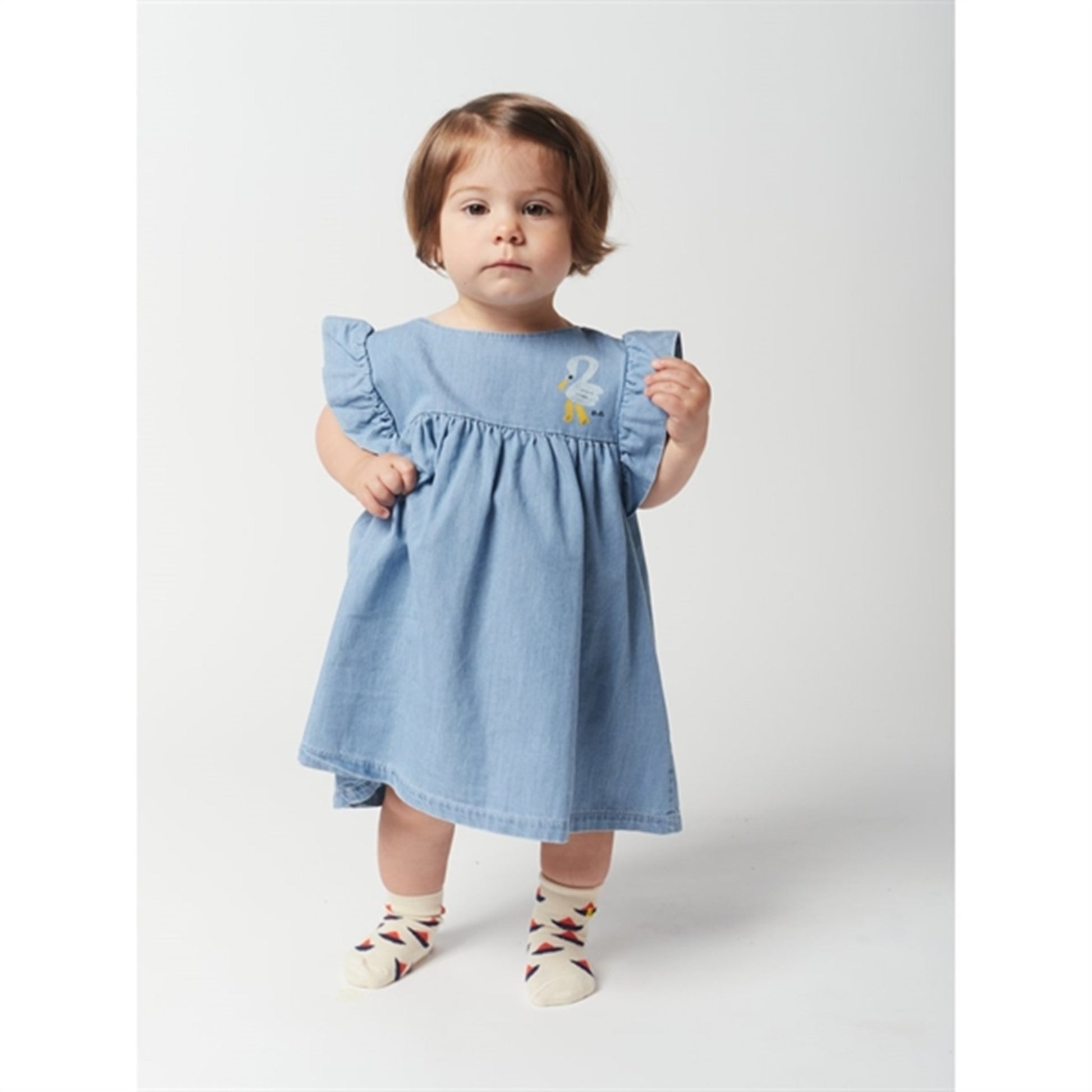 Bobo Choses Light Blue Pelican Ruffle Dress