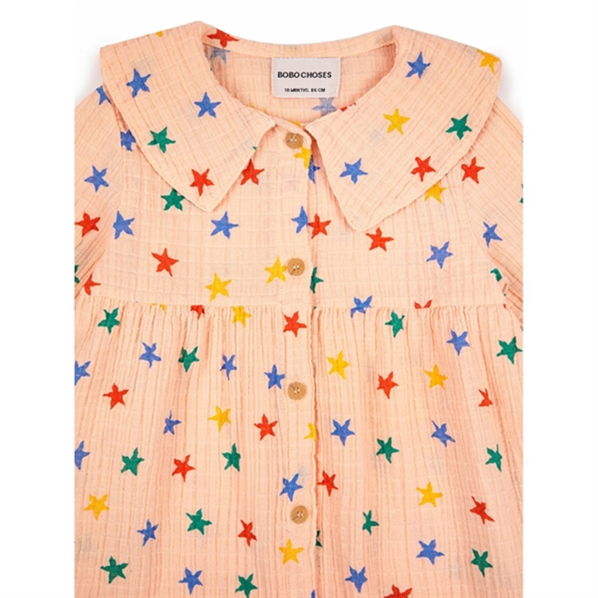 Bobo Choses Light Pink Multicolor Stars Dress