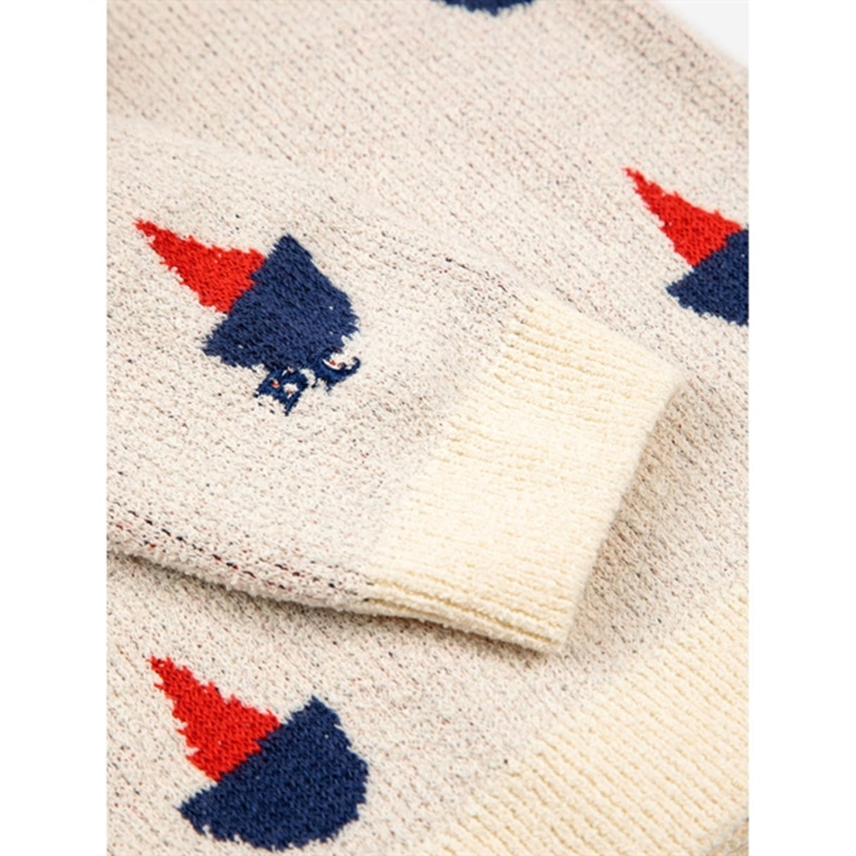 Bobo Choses Beige Sail Boat All Over Cardigan