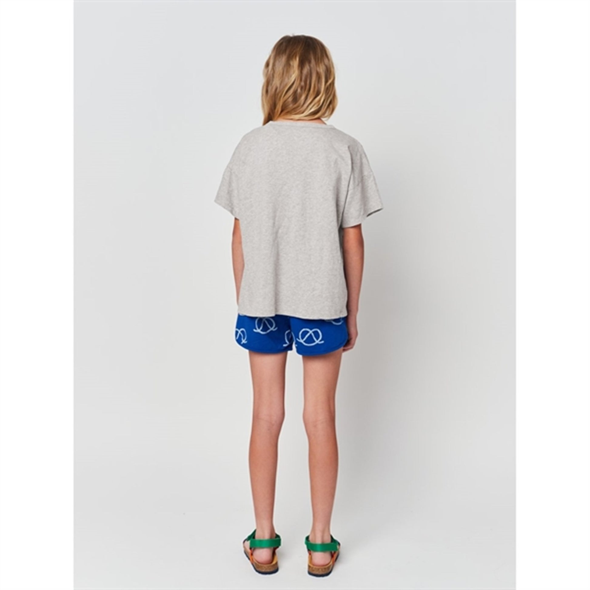 Bobo Choses Light Heather Grey Yellow Squid T-Shirt