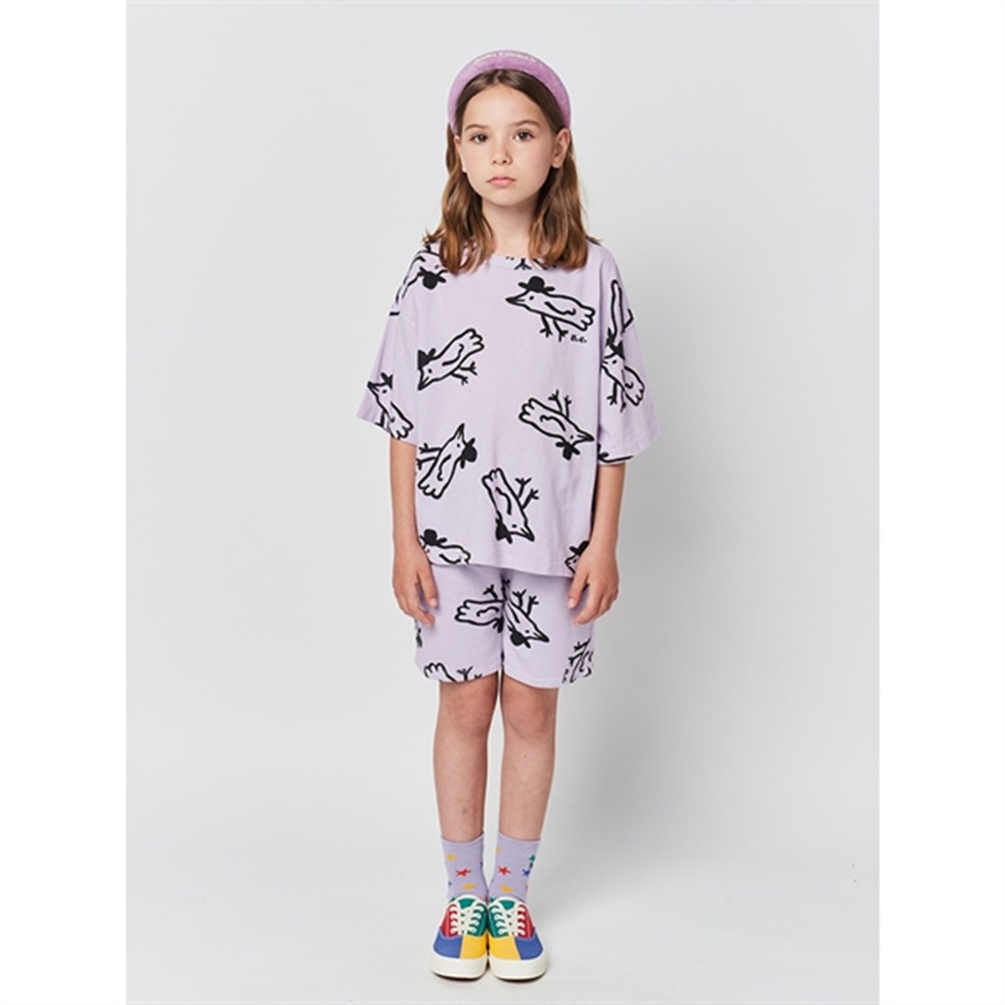 Bobo Choses Lavender Mr Birdie All Over T-Shirt