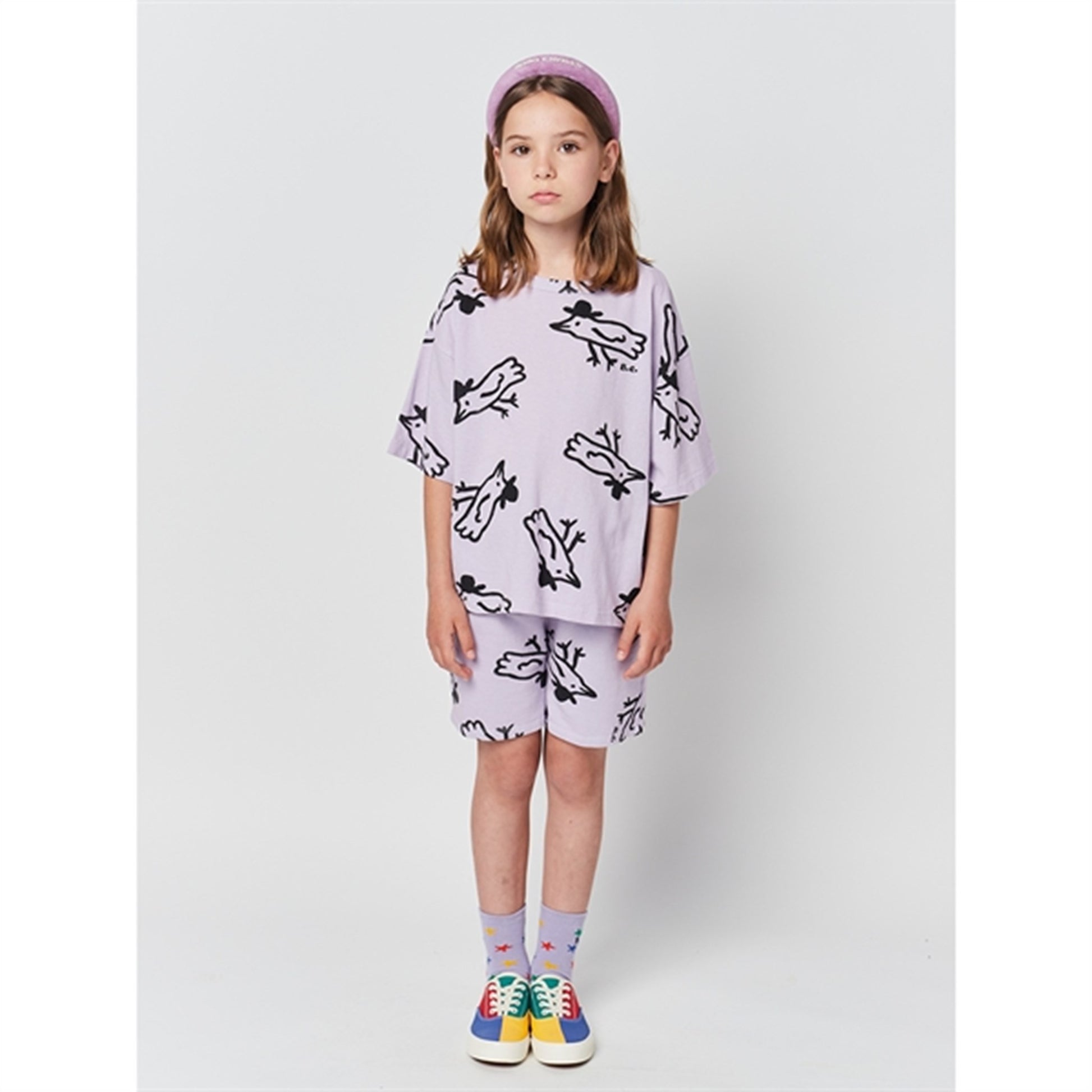 Bobo Choses Lavender Mr Birdie All Over T-Shirt