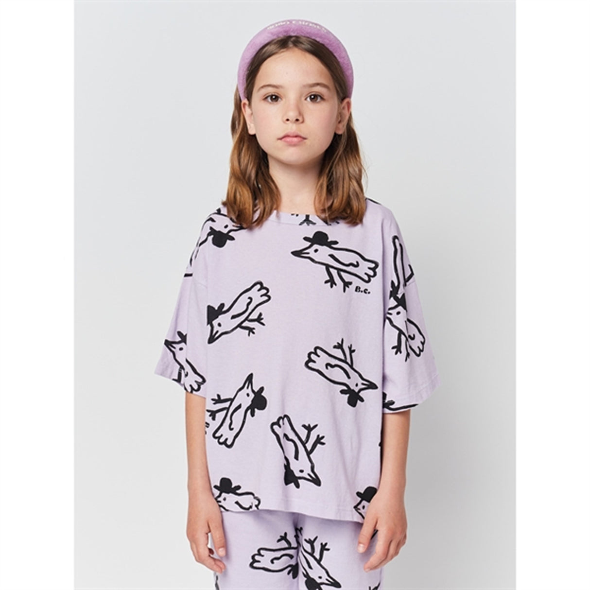 Bobo Choses Lavender Mr Birdie All Over T-Shirt