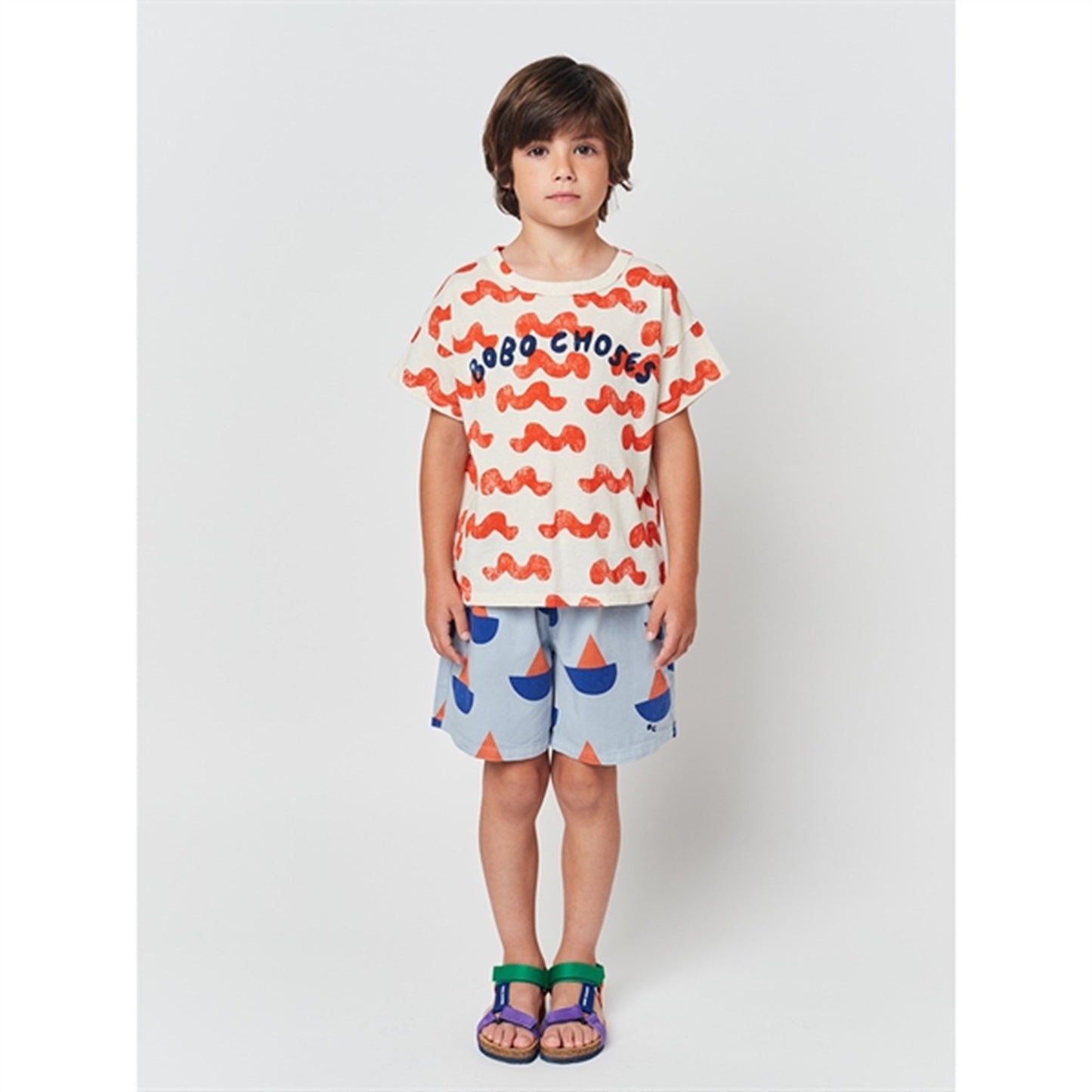 Bobo Choses Light Blue Sail Boat All Over Shorts