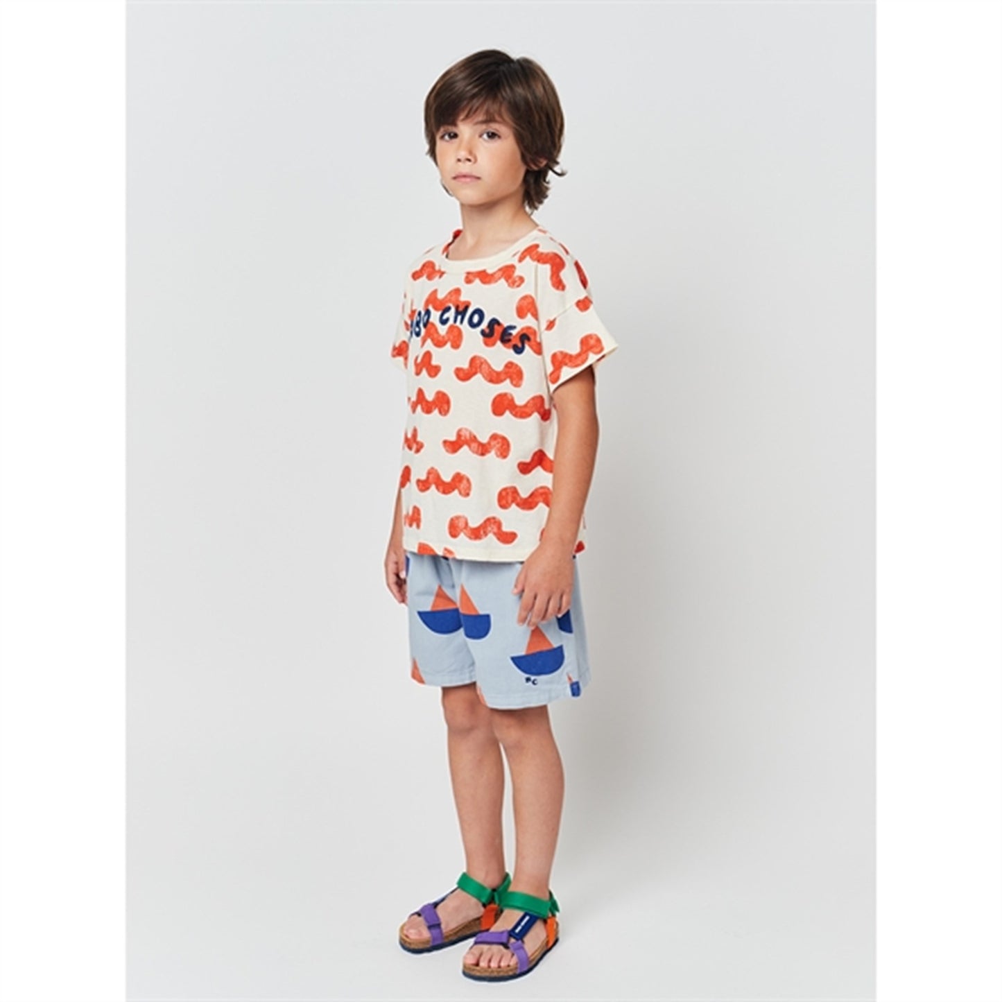 Bobo Choses Light Blue Sail Boat All Over Shorts