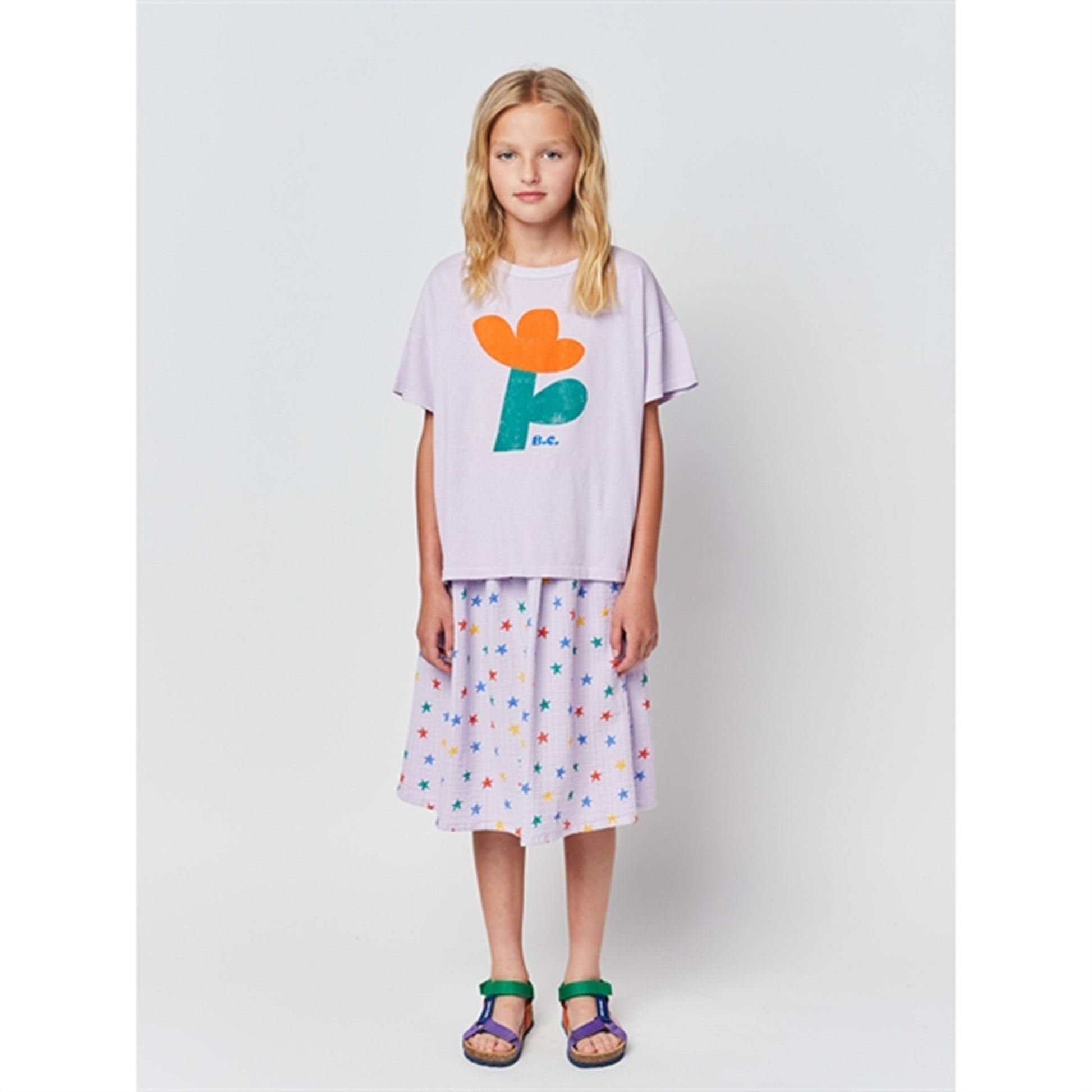 Bobo Choses Lavender Multicolor Stars All Over Skirt