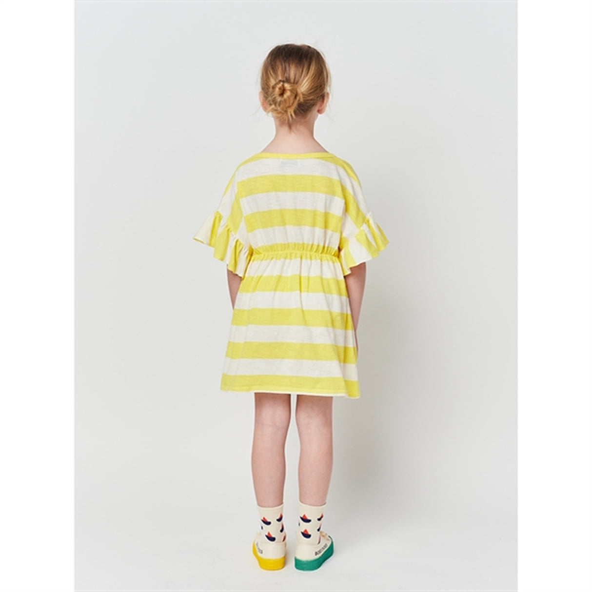 Bobo Choses Yellow Stripes Ruffle Dress