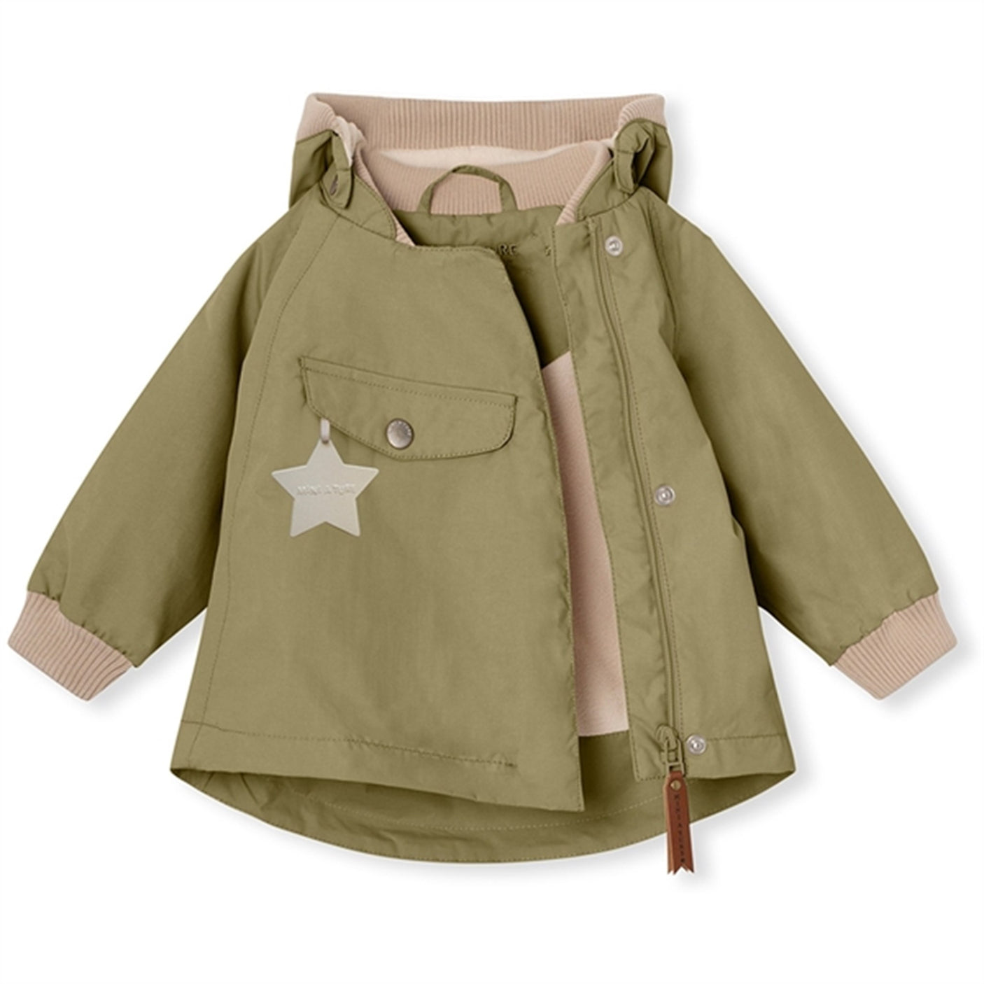 MINI A TURE WAI Spring Jacket w/Fleece Lining Aloe Green