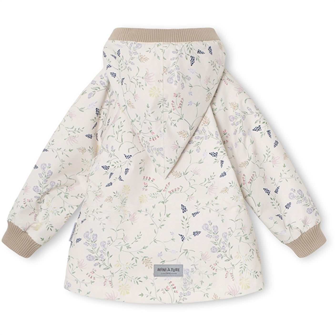 MINI A TURE WAI Spring Jacket w/Fleece Lining Printed Print Ancient Flowers