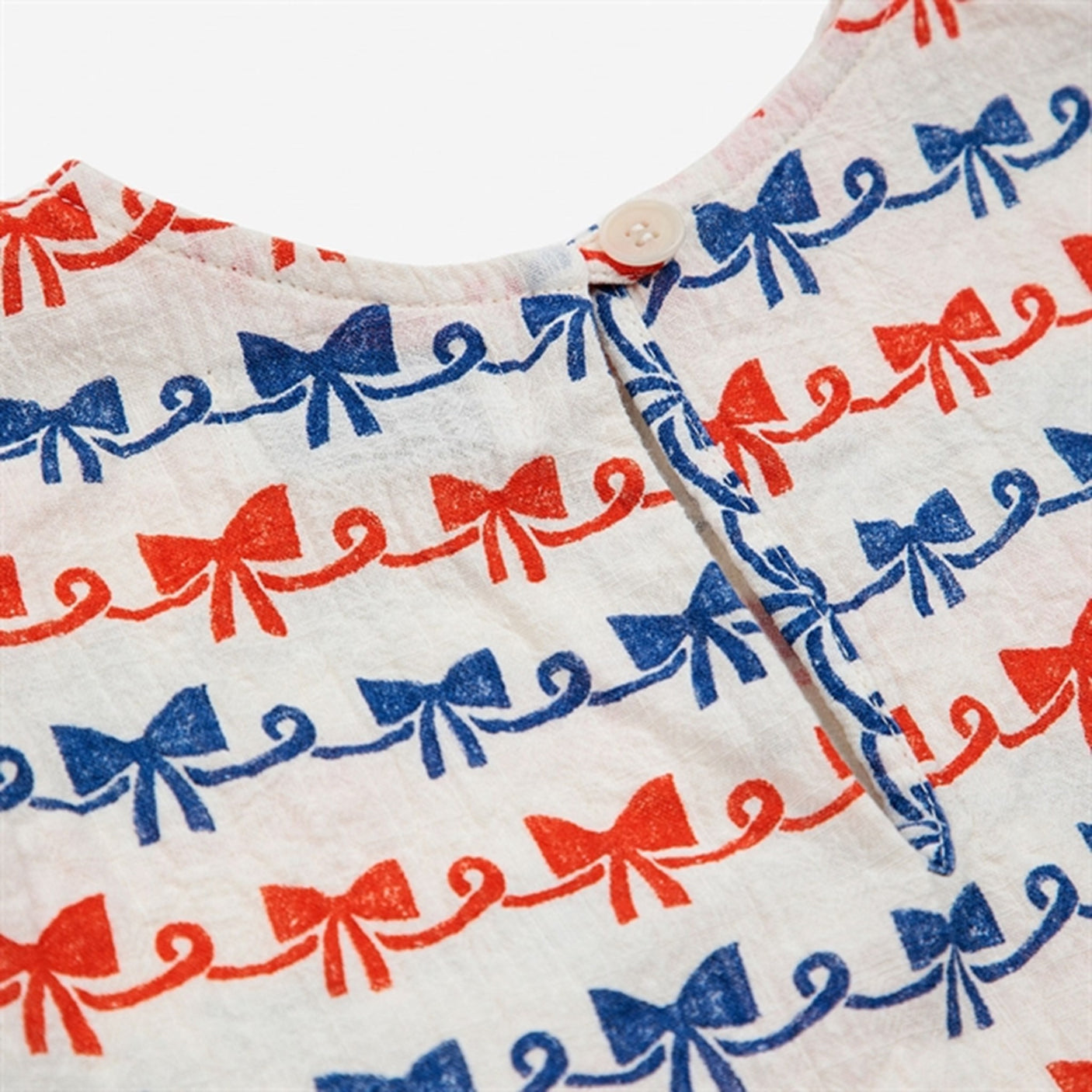 Bobo Choses Baby Ribbon Bow All Over Woven T-shirt Offwhite