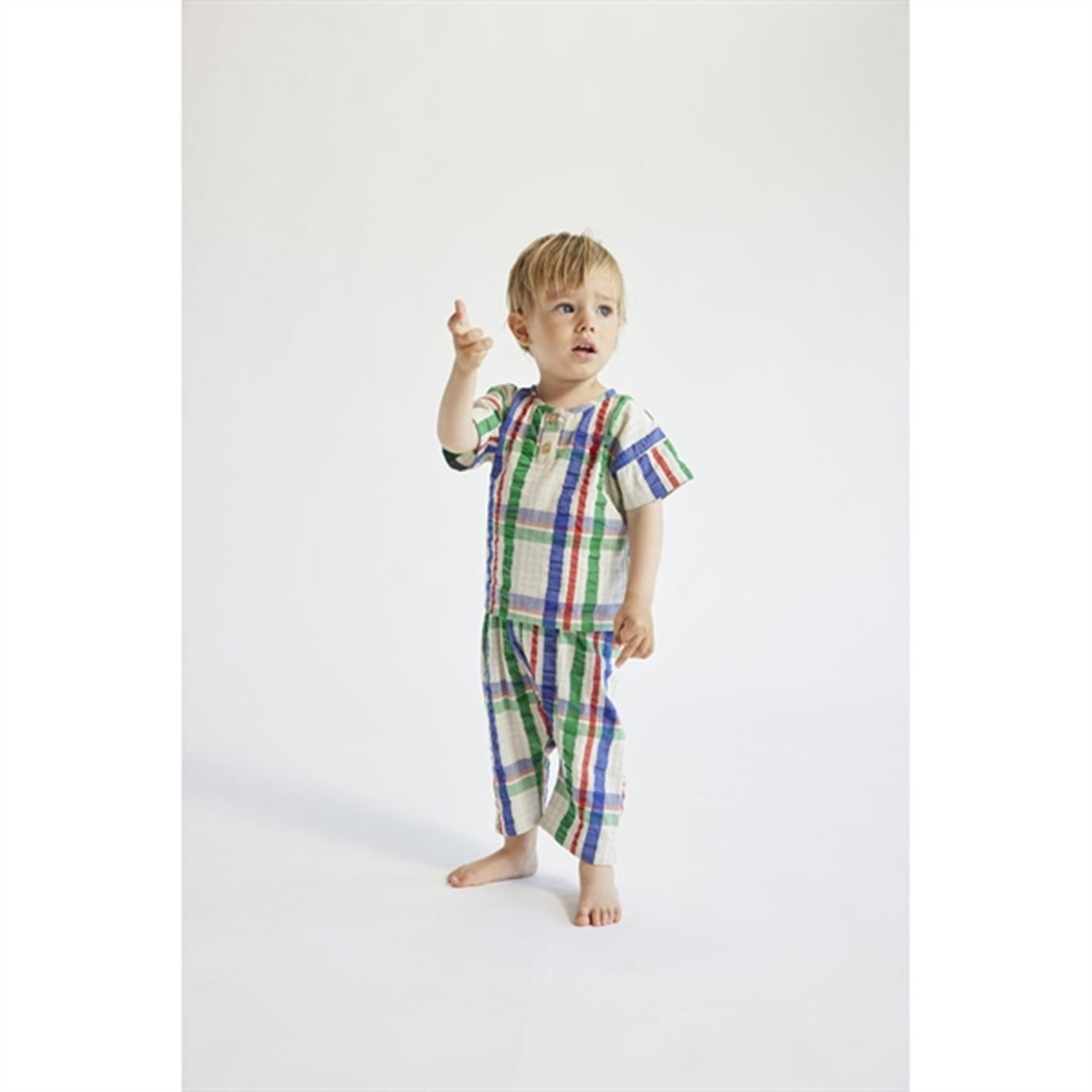 Bobo Choses Baby Madras Checks Woven Shirt Short Sleeve Multicolor